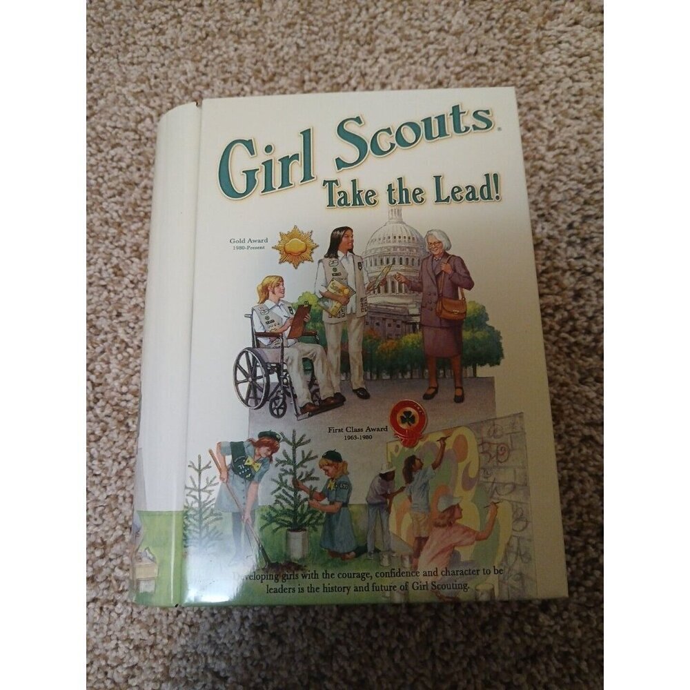 Girl Scouts Take the Lead Keepsake Bookshelf Tin - EXC - 7.5 X 6 X 2” Appro